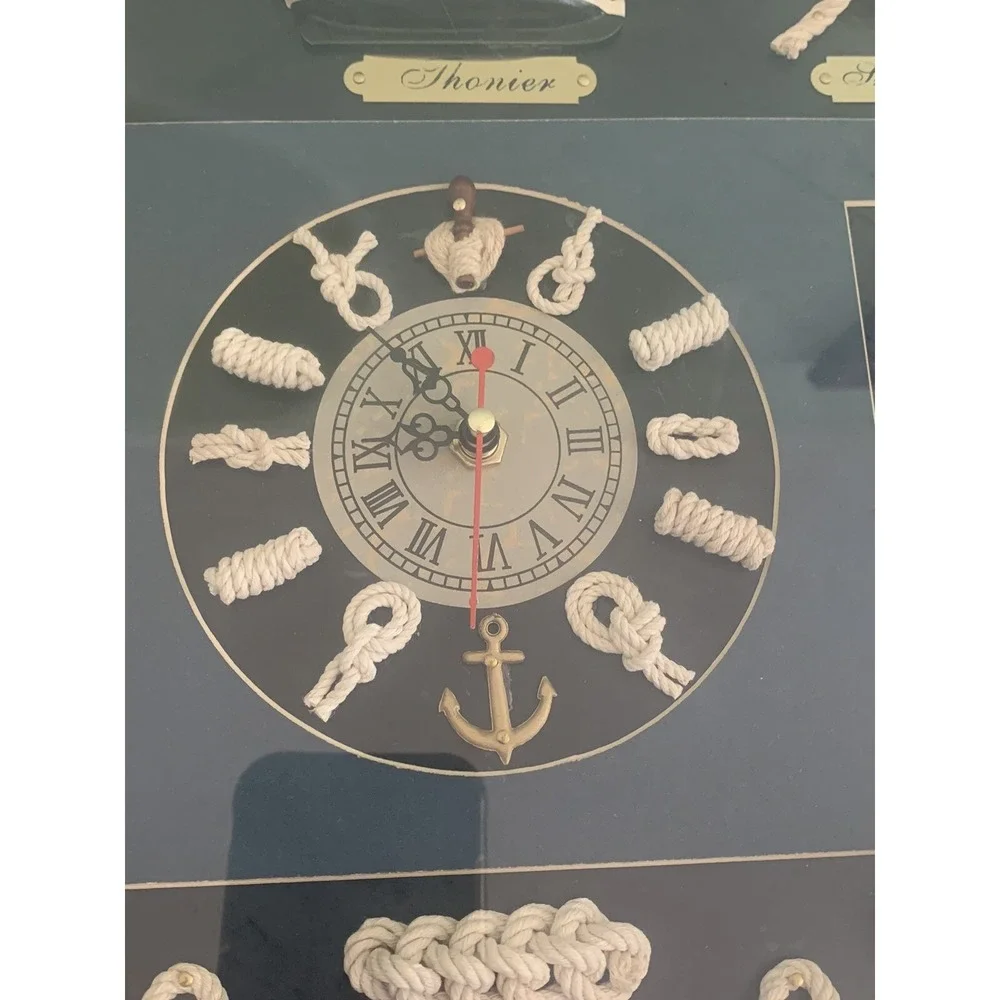 Decorative Wall Clock With Nautical Knots Wall Hanging 3D Shadow Box Ship Decor